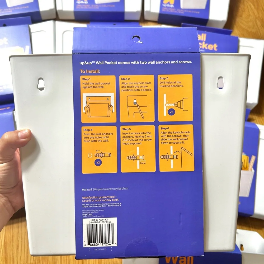 10x Wall Pocket Holds Letters Size Paper Up&Up 9.5inX11.5inX2.93in Hardware Inc